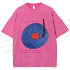 Unisex  Some Specific Song Disc Printed Washed Tee