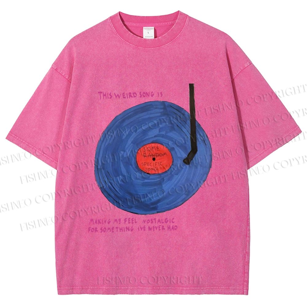 Unisex  Some Specific Song Disc Printed Washed Tee
