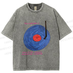 Unisex  Some Specific Song Disc Printed Washed Tee
