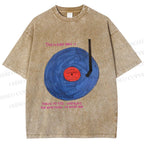 Unisex  Some Specific Song Disc Printed Washed Tee