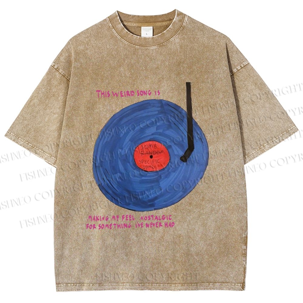 Unisex  Some Specific Song Disc Printed Washed Tee