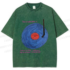 Unisex  Some Specific Song Disc Printed Washed Tee
