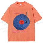 Unisex  Some Specific Song Disc Printed Washed Tee