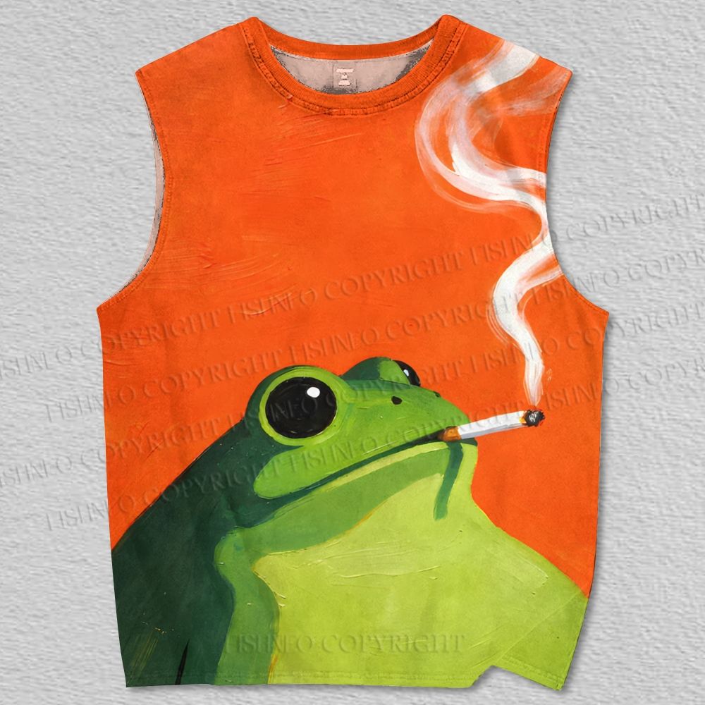 Unisex Chill Frog Printed Tank Top