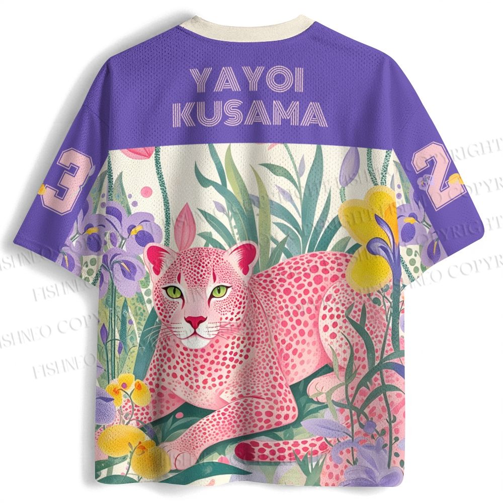 Yayoi Kusama Pink Cheetah Jersey Shirts