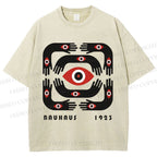 Unisex Bauhaus Arms And Eyes Printed Washed Tee