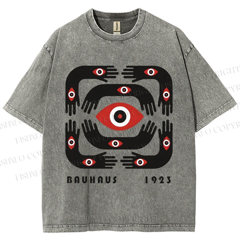 Unisex Bauhaus Arms And Eyes Printed Washed Tee