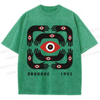 Unisex Bauhaus Arms And Eyes Printed Washed Tee