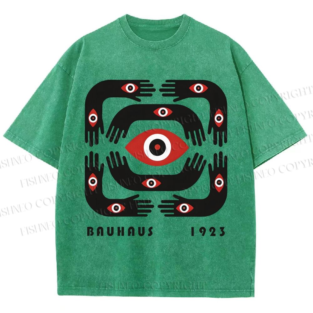 Unisex Bauhaus Arms And Eyes Printed Washed Tee