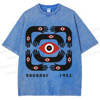 Unisex Bauhaus Arms And Eyes Printed Washed Tee