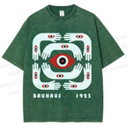 Unisex Bauhaus Arms And Eyes Printed Washed Tee