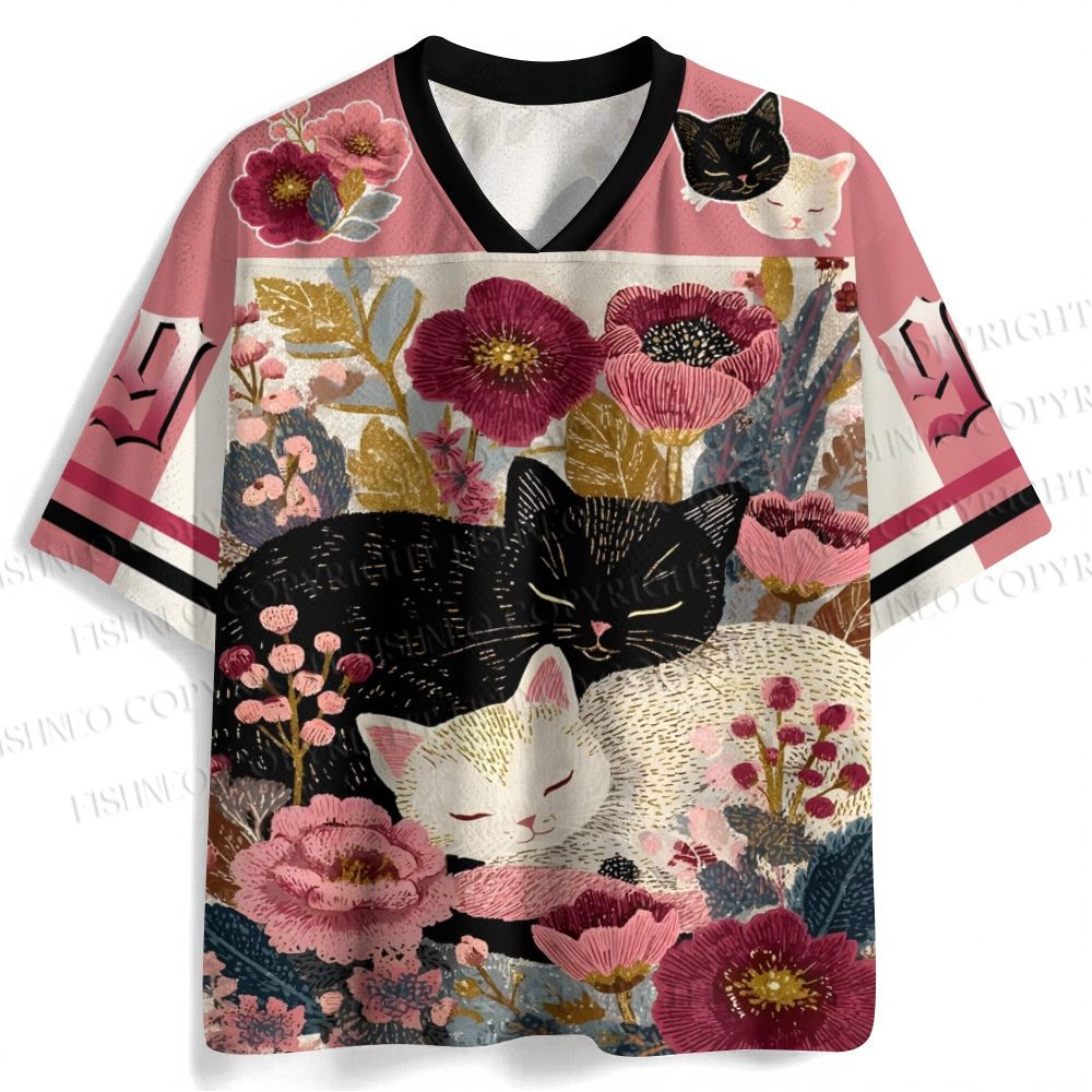 Cats in Flowers Jersey Shirts