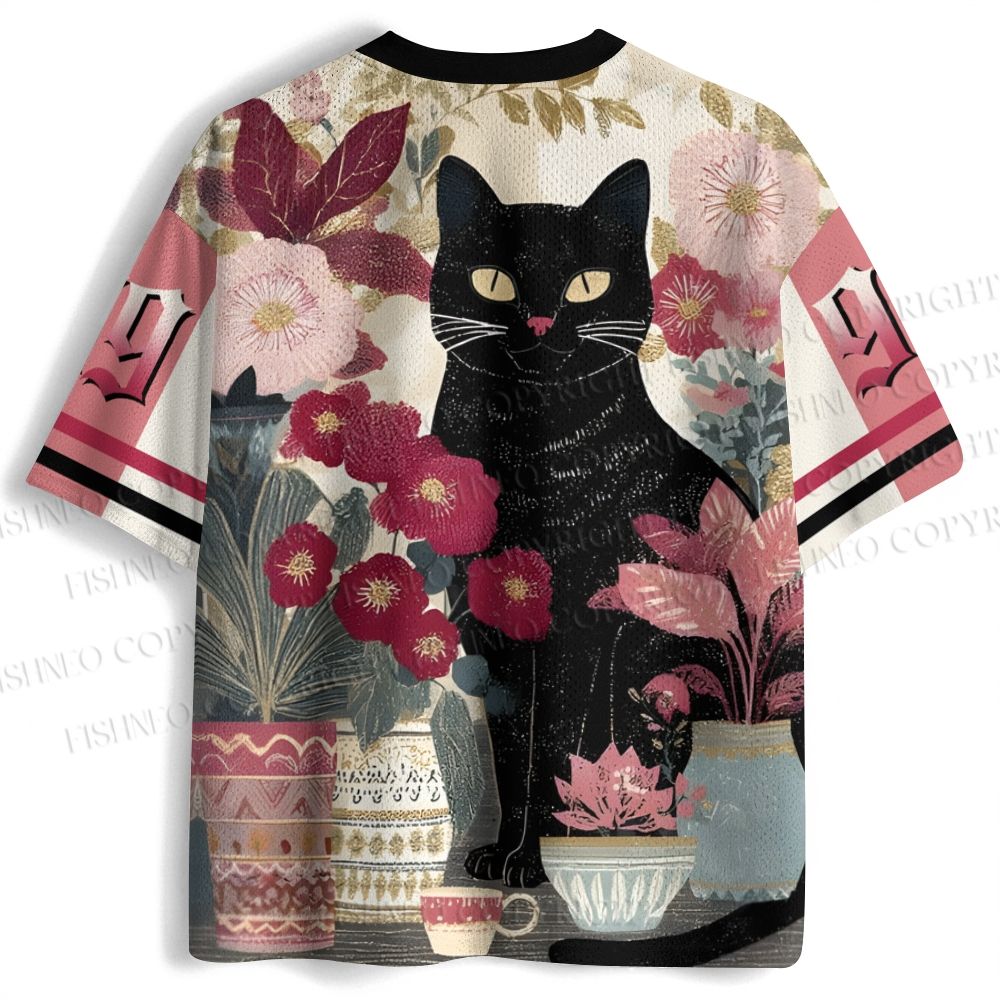 Cats in Flowers Jersey Shirts