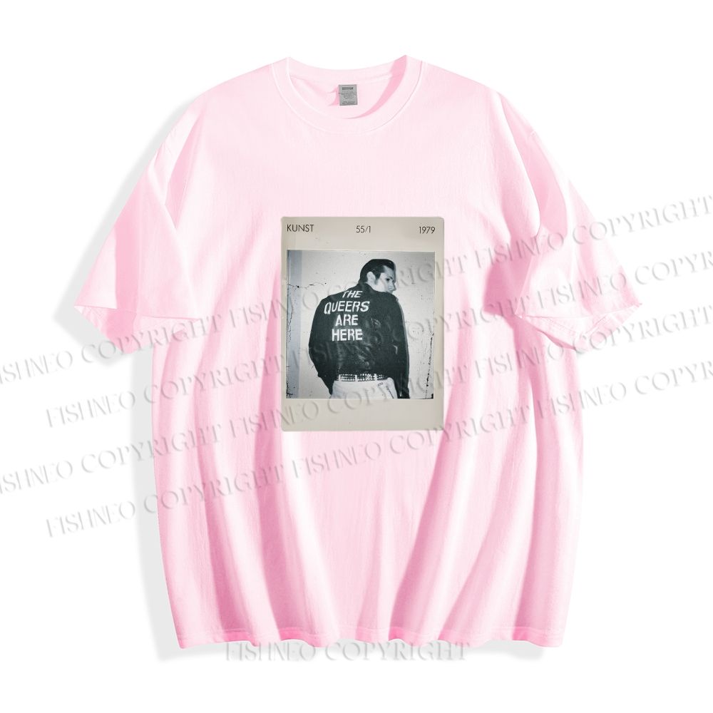Unisex Classic Cotton Pride Polaroid The Queers Are Here Printed T-shirt