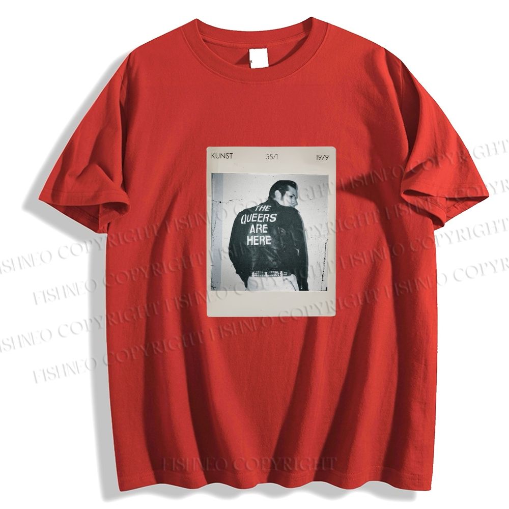 Unisex Classic Cotton Pride Polaroid The Queers Are Here Printed T-shirt