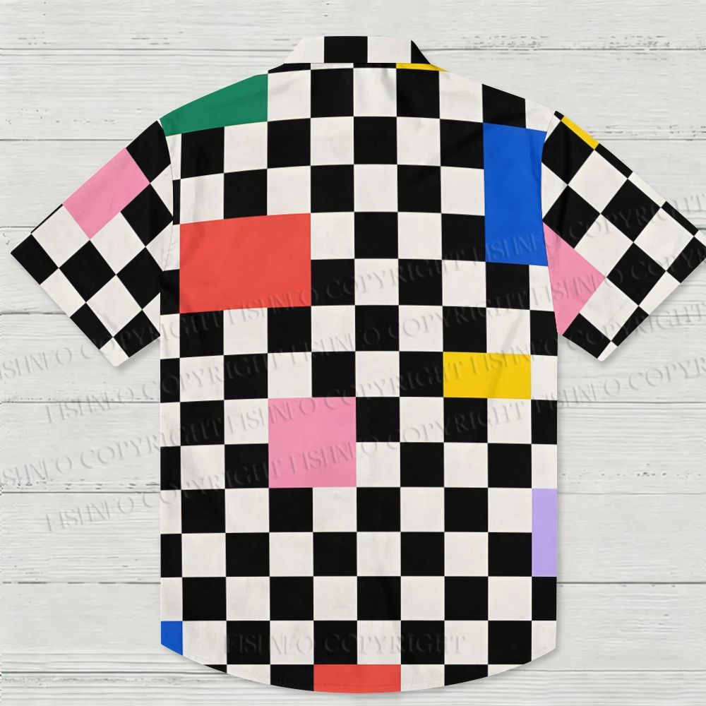 Trendy Geometric Pattern Hawaiian Shirt