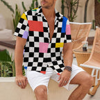 Trendy Geometric Pattern Hawaiian Shirt