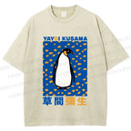Unisex Yayoi Kusama Penguin Printed Washed Tee