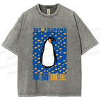 Unisex Yayoi Kusama Penguin Printed Washed Tee