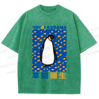 Unisex Yayoi Kusama Penguin Printed Washed Tee