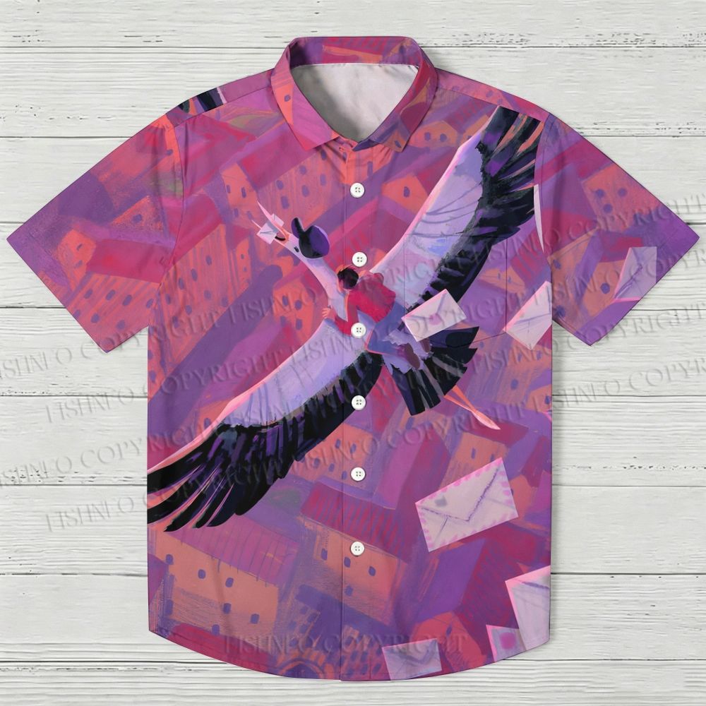 Giant Bird With Mail Man Hawaiian Shirt
