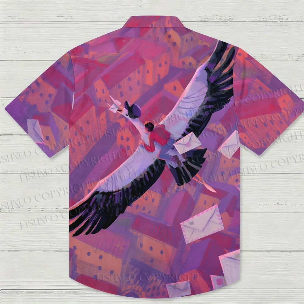 Giant Bird With Mail Man Hawaiian Shirt