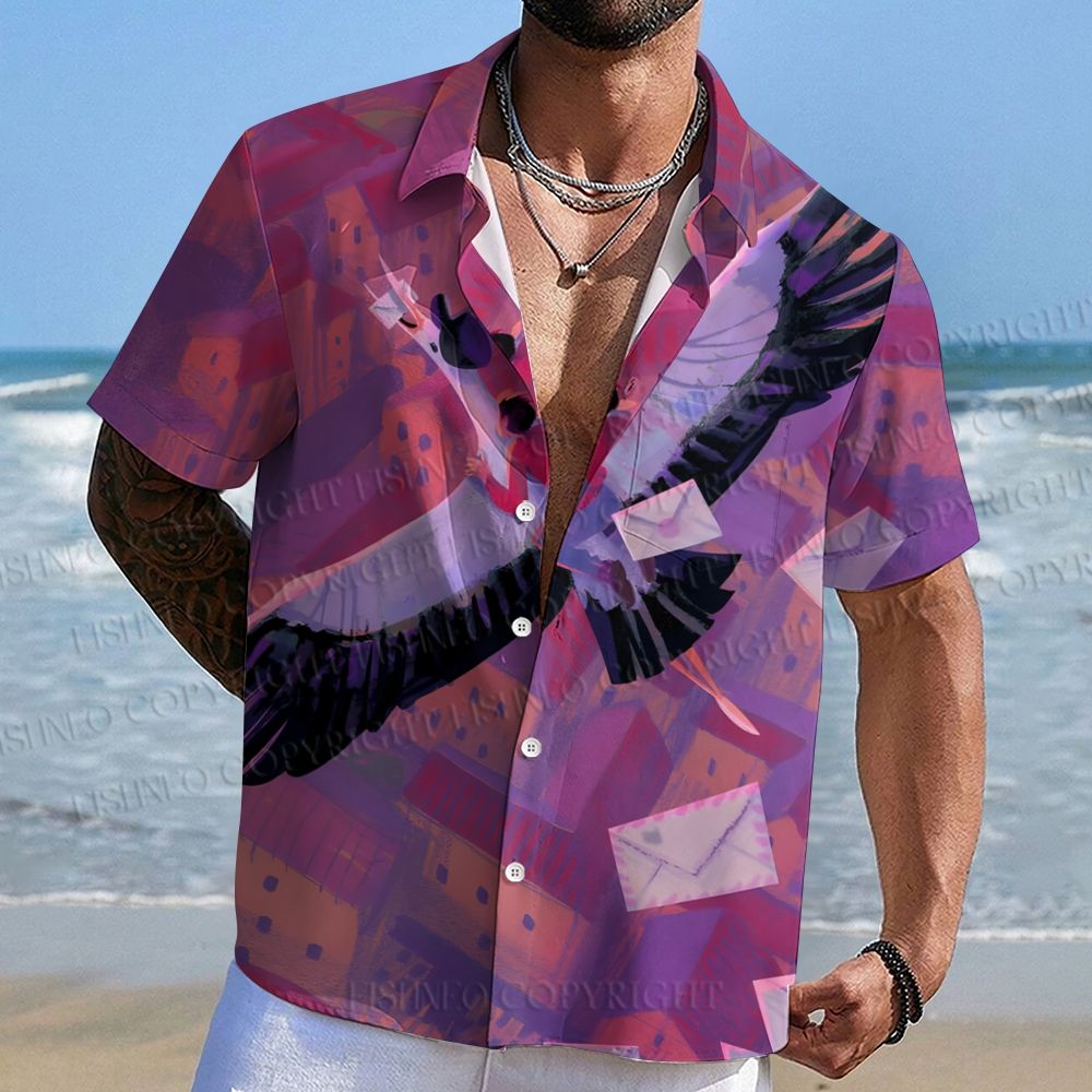 Giant Bird With Mail Man Hawaiian Shirt