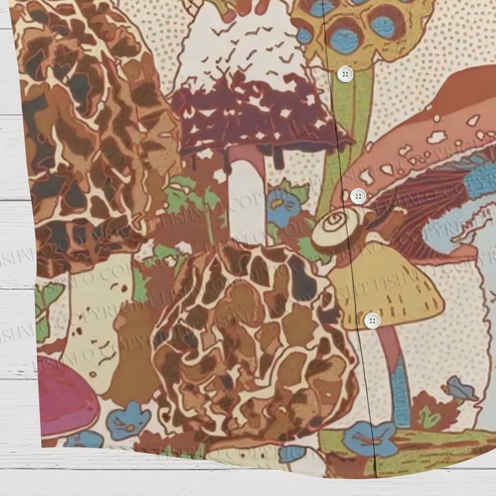 Funny Frog Sitting on Mushroom Hawaiian Shirt