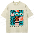 Unisex Blue Eyes Bauhaus Design 1919 Printed Washed Tee