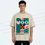 Unisex Blue Eyes Bauhaus Design 1919 Printed Washed Tee