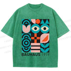 Unisex Blue Eyes Bauhaus Design 1919 Printed Washed Tee