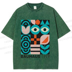 Unisex Blue Eyes Bauhaus Design 1919 Printed Washed Tee