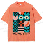 Unisex Blue Eyes Bauhaus Design 1919 Printed Washed Tee
