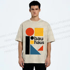 Unisex Bauhaus Design Printed Washed Tee