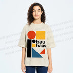 Unisex Bauhaus Design Printed Washed Tee