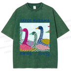 Unisex Yayoi Kusama Multicolor Goose Printed Washed Tee