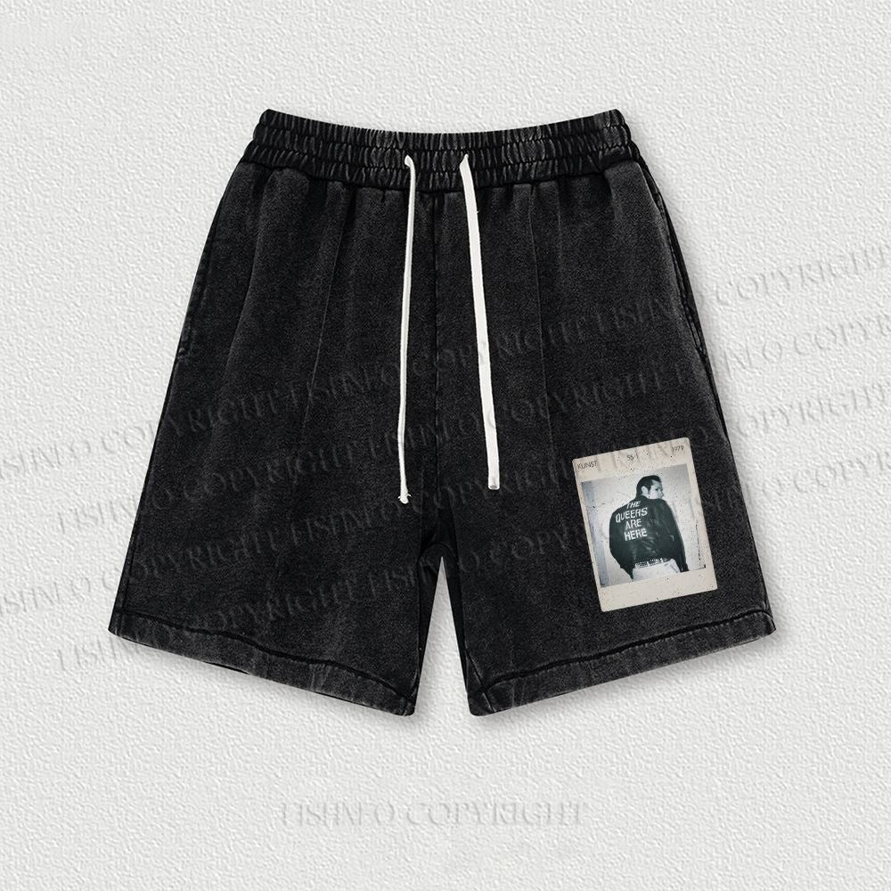 Pride Polaroid The Queers Are Here Washed Vintage Shorts