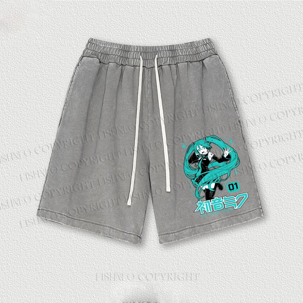 Hatsune Miku Washed Vintage Shorts