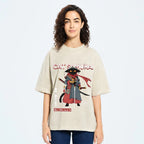 Cat Samurai Vintage Wash Japanese Design T-Shirt