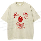 Unisex Luck Finds Me Cats Printed Washed Tee