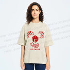 Unisex Luck Finds Me Cats Printed Washed Tee