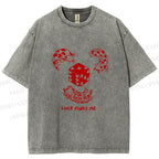 Unisex Luck Finds Me Cats Printed Washed Tee
