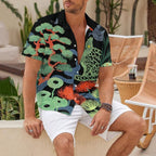 Green Cat In Forest Hawaiian Shirt