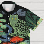 Green Cat In Forest Hawaiian Shirt