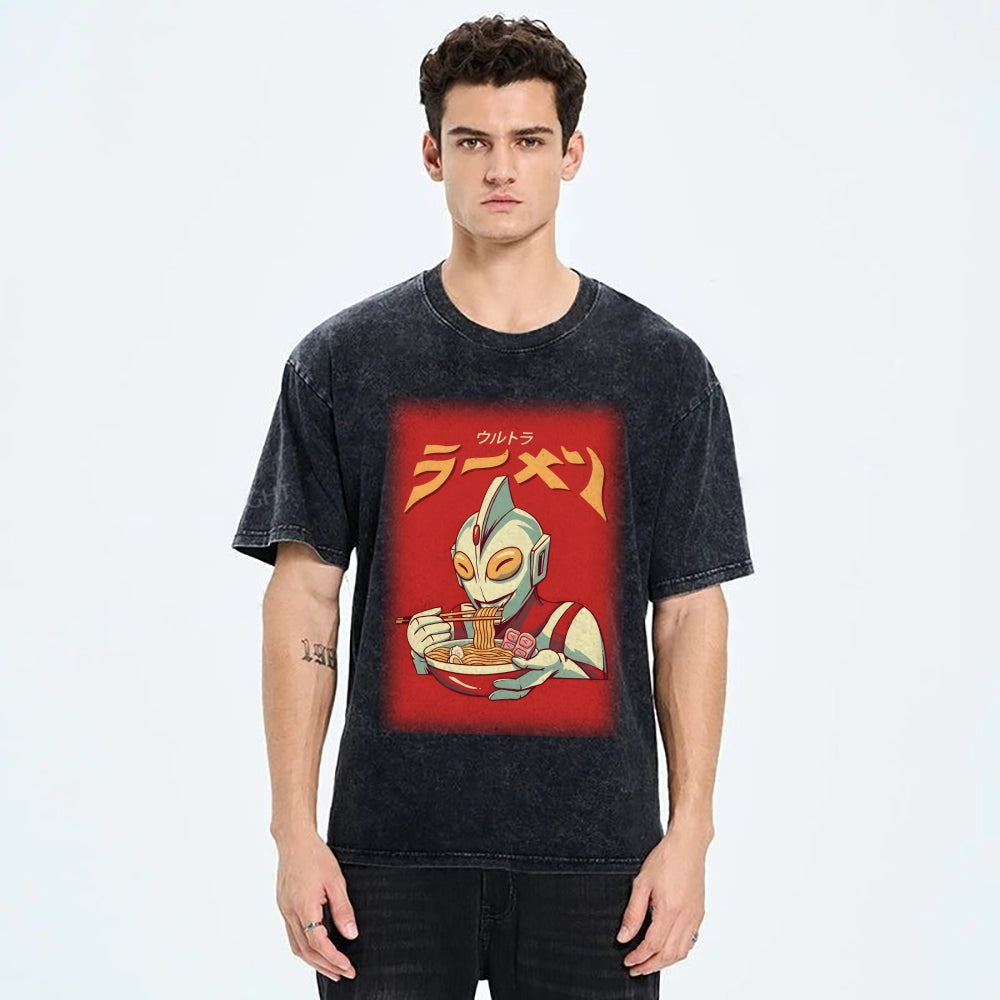 Eating Ramen Ultraman Washed T-Shirt