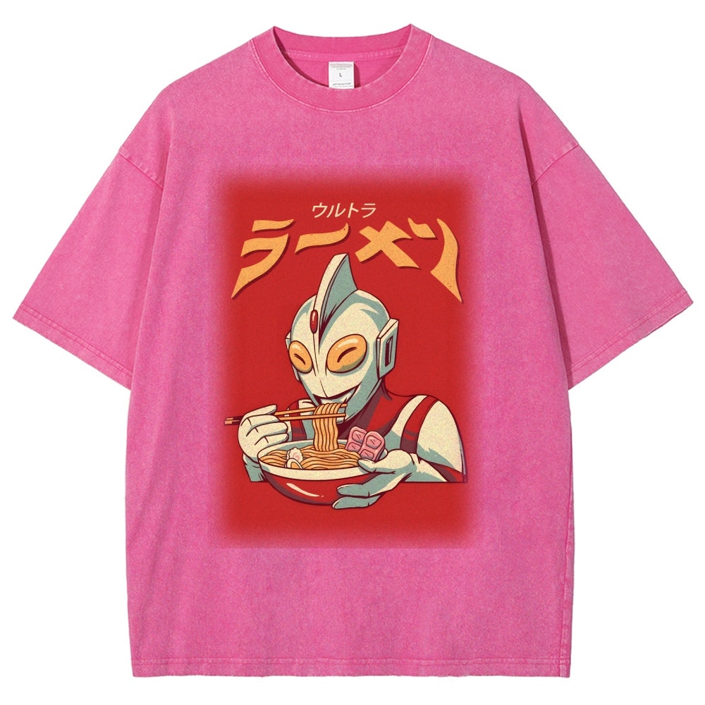 Eating Ramen Ultraman Washed T-Shirt