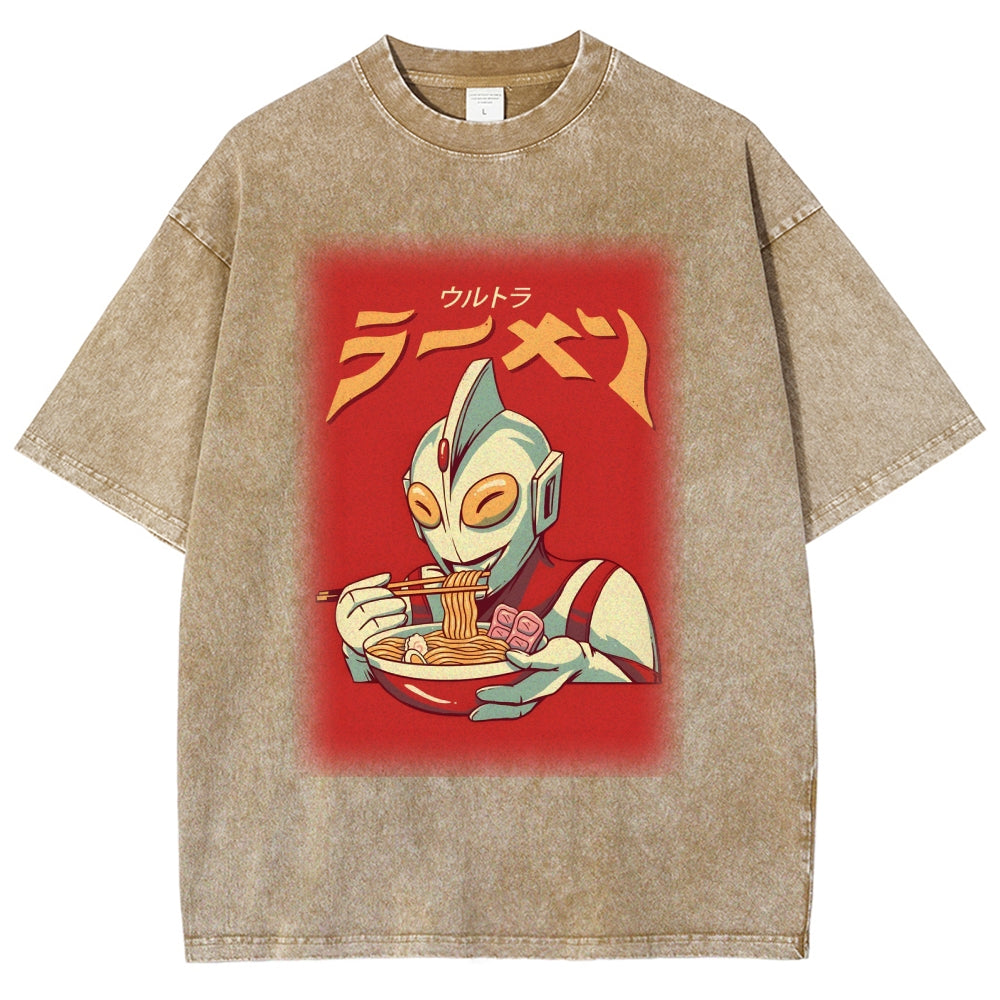 Eating Ramen Ultraman Washed T-Shirt