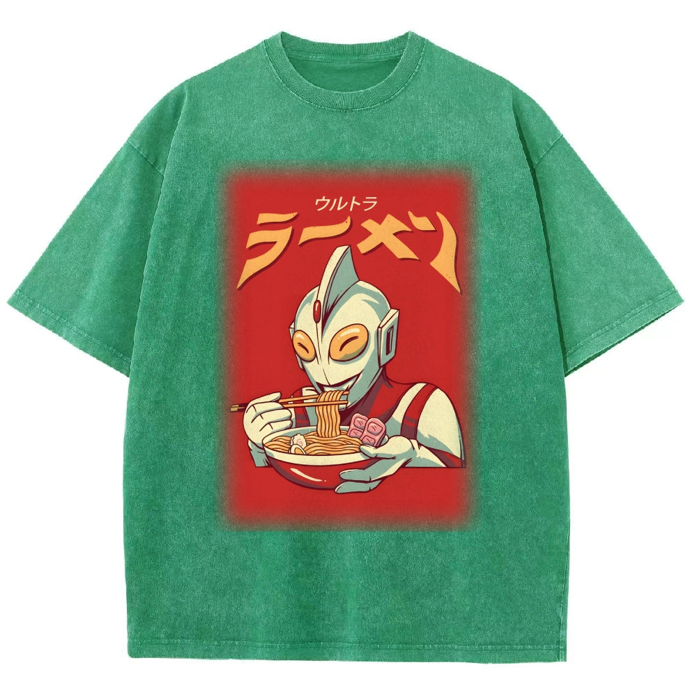 Eating Ramen Ultraman Washed T-Shirt