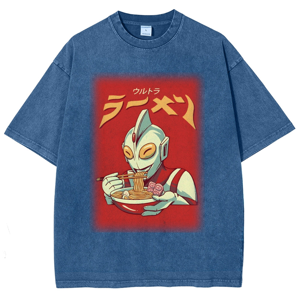 Eating Ramen Ultraman Washed T-Shirt