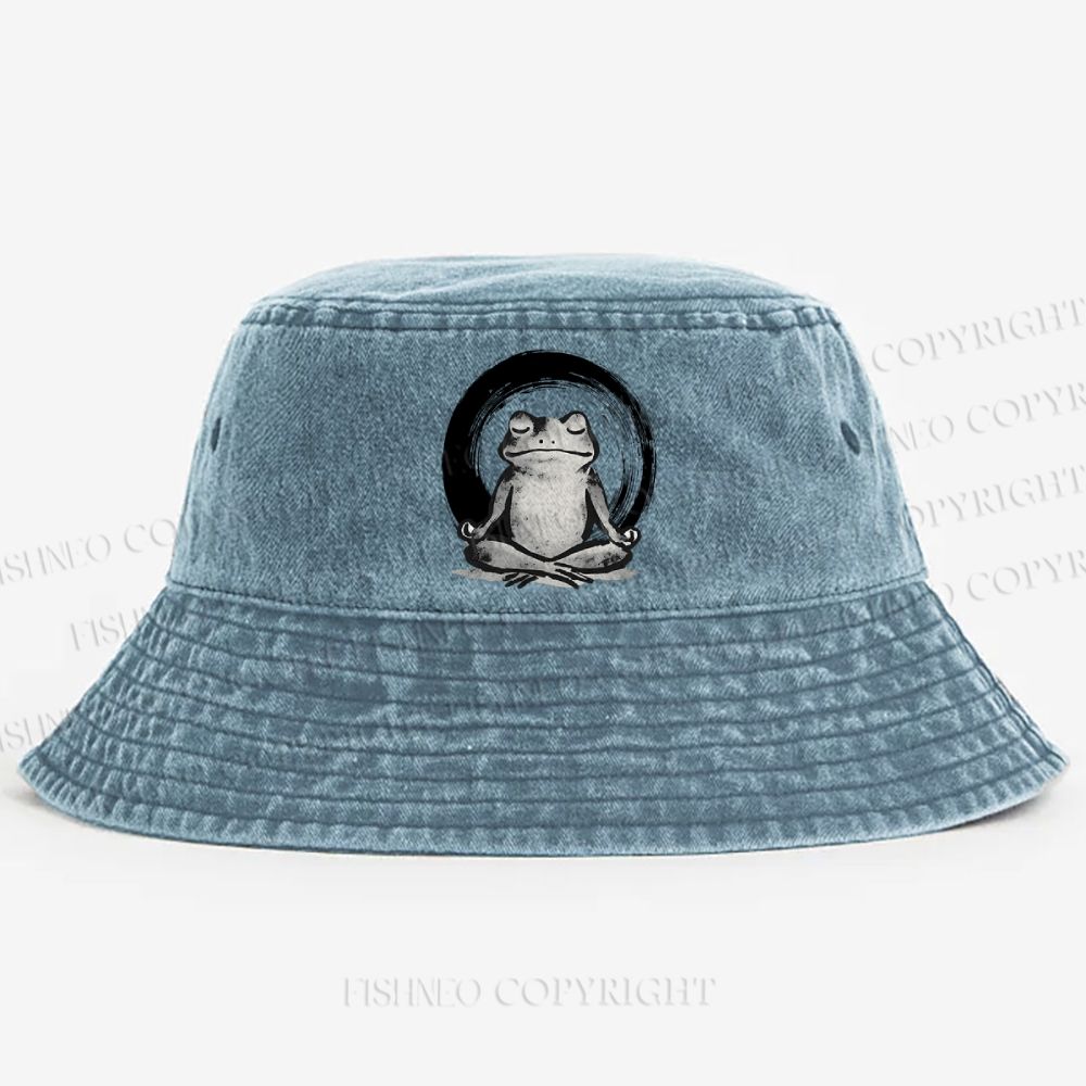 Zen Frog Japan Washed Bucket Hat